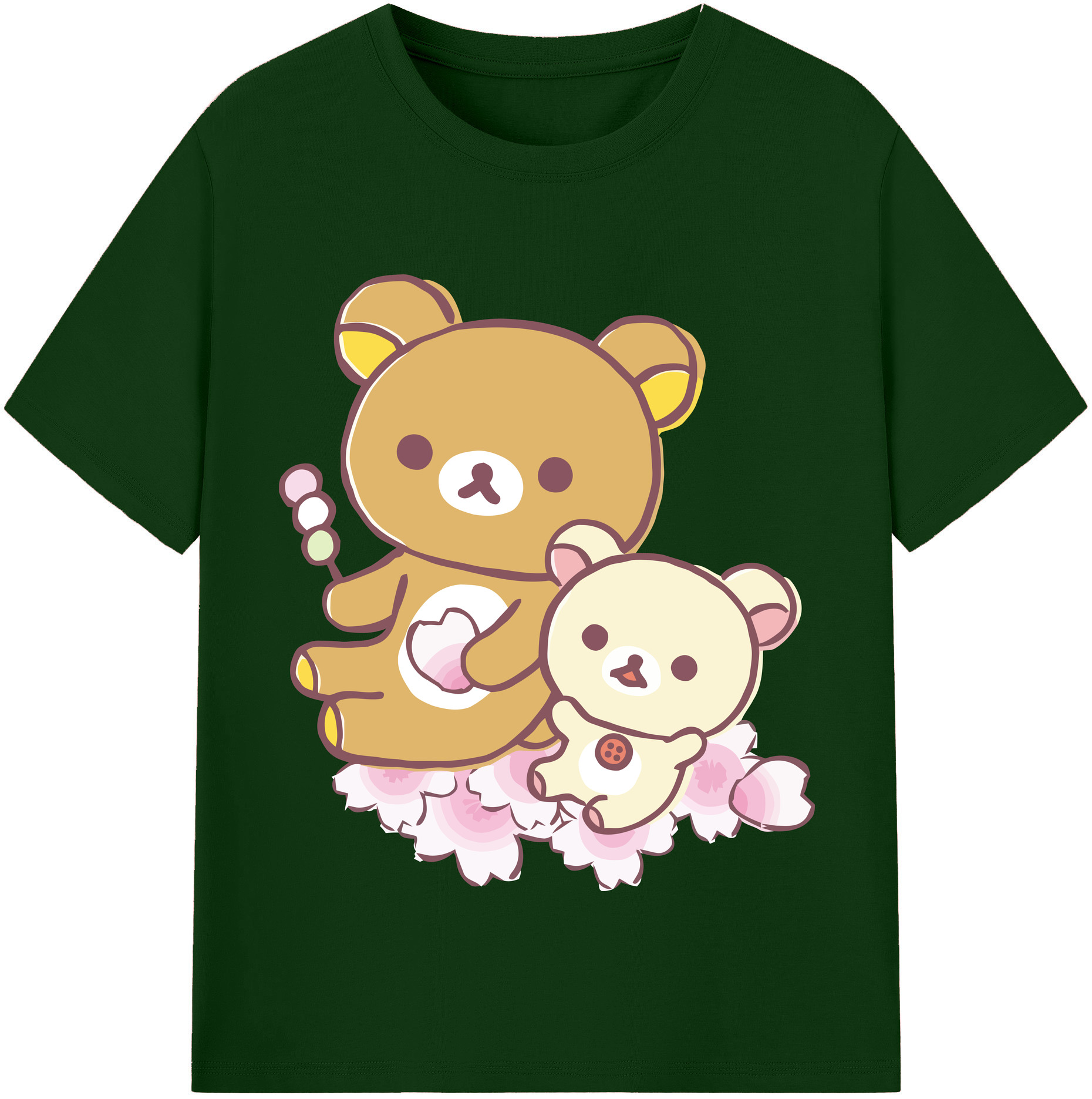 （画像用） リラックマ リラックマ キイロイトリ Rilakkuma Korilakkuma Kiiroitori 綿100％半袖Tシャツ（フロントプリント）